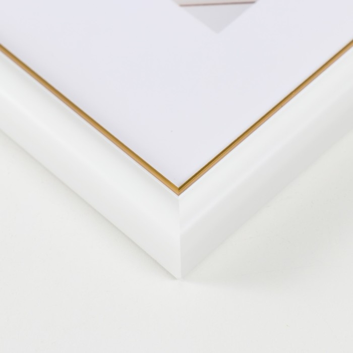 Фоторамка пластик "МИРАМ" 13х18 см, 636461-5, белый с золотом (пластиковый экран)