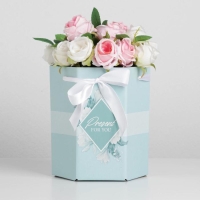 Переноска для цветов складная шестигранник &laquo;Present&raquo;, 17 х 14,8 х 19,5 см