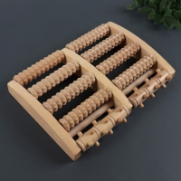 Массажёр &laquo;Барабаны&raquo;, 5 рядов с шипами, 27 &times; 19 &times; 5 см, деревянный