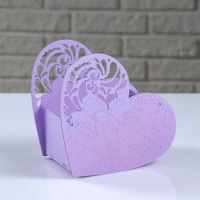 Кашпо деревянное "Сердце ажурное", сиреневый, 18×8.6×14 см Кашпо деревянное "Сердце ажурное", сиреневый, 18×8.6×14 см