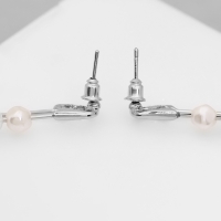 Серьги с жемчугом &laquo;Бусина&raquo; союз, булавка, цвет серебро