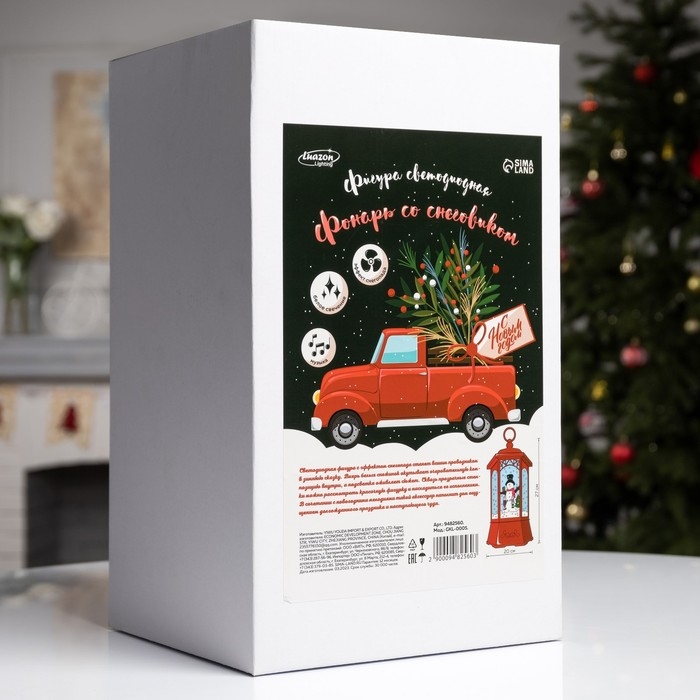 Светодиодная фигура «Фонарь со снеговиком» 20 × 27 × 20 см, пластик, батарейки ААх3 (не в комплекте), USB, свечение белое Светодиодная фигура «Фонарь со снеговиком» 20 × 27 × 20 см, пластик, батарейки ААх3 (не в комплекте), USB, свечение белое