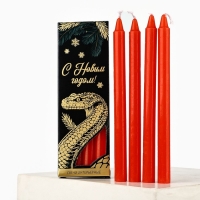 Набор новогодних восковых свечей «Новый год: Уютной зимы» 4 шт., красные, 10 х 15 х 3 см Набор новогодних восковых свечей «Новый год: Уютной зимы» 4 шт., красные, 10 х 15 х 3 см