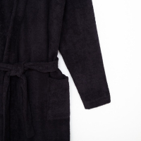 Халат махровый Экономь и Я, мужской размер 48-50 цвет чёрный, 100% хлопок с AIRO, 320 г/м2 Халат махровый Экономь и Я, мужской размер 48-50 цвет чёрный, 100% хлопок с AIRO, 320 г/м2