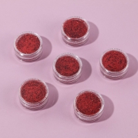 Набор блесток для декора, мелкий помол, цвет алый, 6 штук Набор блесток для декора, мелкий помол, цвет алый, 6 штук