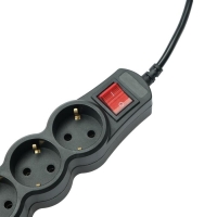 Сетевой фильтр 5bites SP4B-150 4S, 4 розетки, 5 м, 10 А, 3х0.75 мм2, с з/к, с выкл.,черный