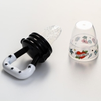 Ниблер для прикорма, с силиконовой сеточкой Rock baby, цвет черный+белый Ниблер для прикорма, с силиконовой сеточкой Rock baby, цвет черный+белый