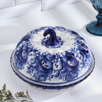 Блюдо &laquo;Блинница Тыква&raquo;, гжель