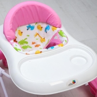 Ходунки &laquo;Улыбка&raquo;, 8 силик. колес, съемная панель, муз., свет, игрушки, розовый