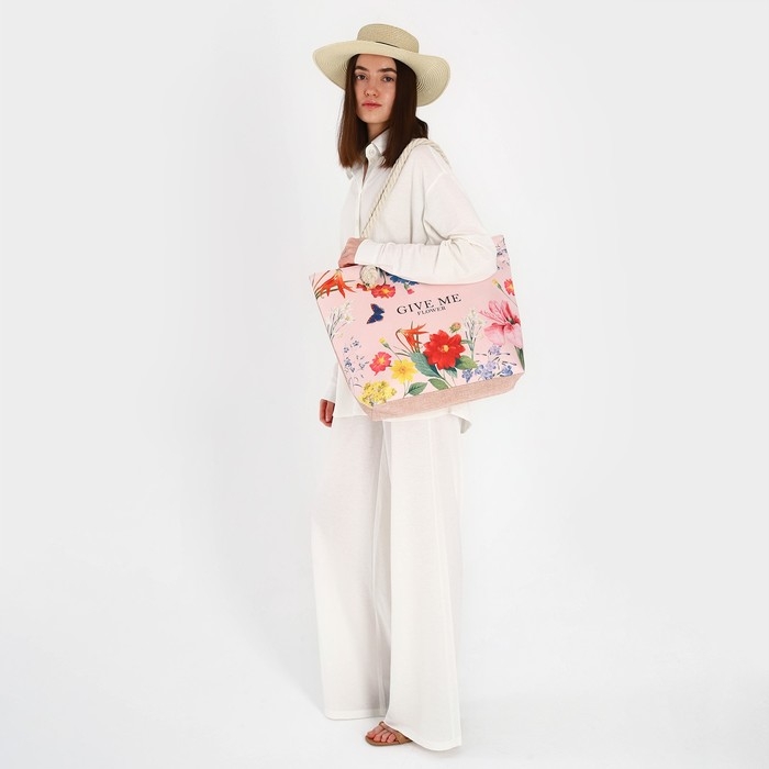 Сумка женская пляжная Nazamok Сумка женская пляжная Nazamok "Give me flower", 47*37*13,5 см
