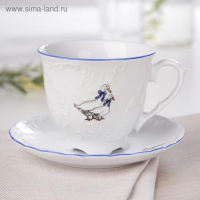 Кофейная пара &laquo;Рококо Гуси&raquo;, 170 мл, блюдце 12,5 см
