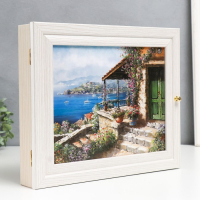 Ключница "Дом у моря" молочный дуб 26х31 см МИКС