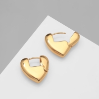 Серьги металл «Аккорд» сердце, такт, цвет золото Серьги металл «Аккорд» сердце, такт, цвет золото