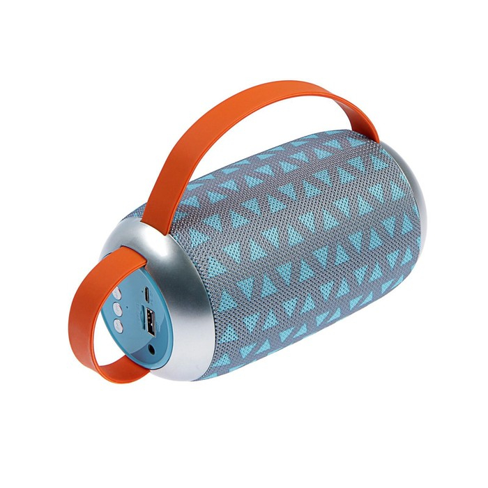 Портативная колонка Luazon LAB-54, 10 Вт, 1200 мАч, microSD, AUX, USB, серо-бирюзовая Портативная колонка Luazon LAB-54, 10 Вт, 1200 мАч, microSD, AUX, USB, серо-бирюзовая