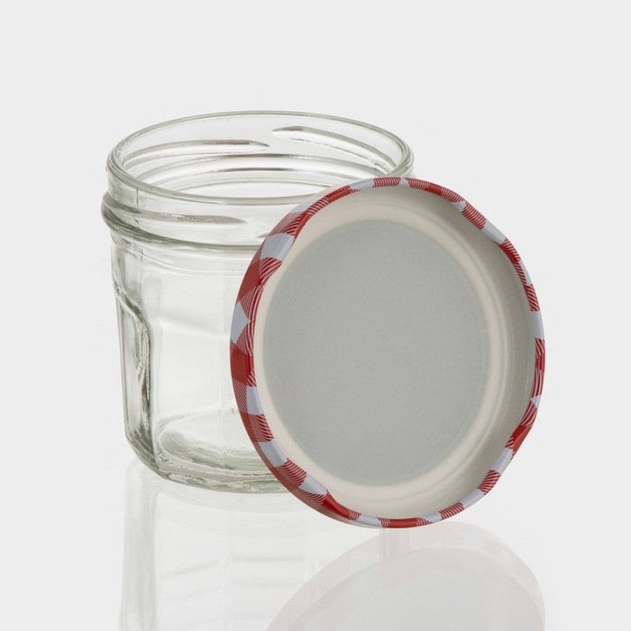 Банка стеклянная для хранения сыпучих продуктов &laquo;Домашний очаг&raquo;, 150 мл, 7,5&times;6,7 см, с металлической крышкой, цвет МИКС