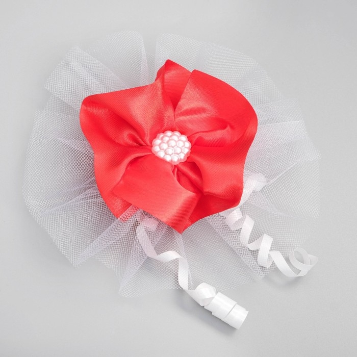 Банты на ручки Банты на ручки "Ромашка", красный, 4 шт