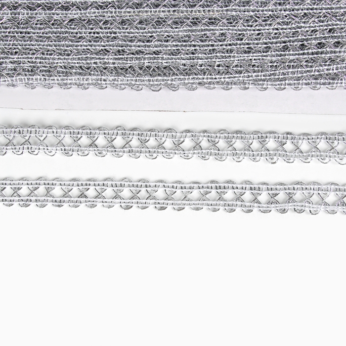 Тесьма &laquo;Ажурная&raquo; серебро, ширина 1,5 см, намотка 25 метров