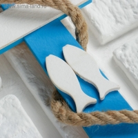 Вешалка "Якорь с рыбкой" голубой 28х20х6см Вешалка "Якорь с рыбкой" голубой 28х20х6см