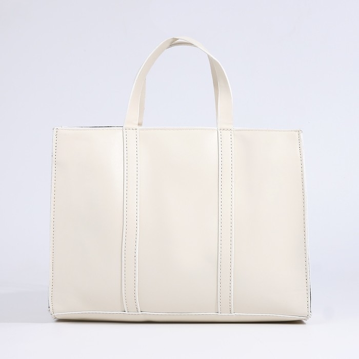 Сумка женская тоут на молнии, цвет молочный Сумка женская тоут на молнии, цвет молочный