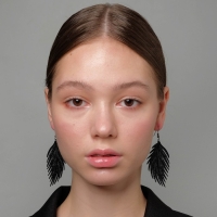 Серьги металл &laquo;Папоротник&raquo; листочек цвет чёрный