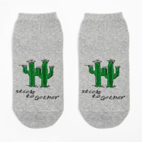 Носки MINAKU &laquo;Кактусы&raquo;, цвет серый, размер 36-37 (23 см)