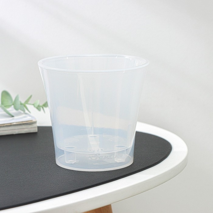 Кашпо для цветов со вставкой &laquo;Арте&raquo;, 600 мл, цвет прозрачный