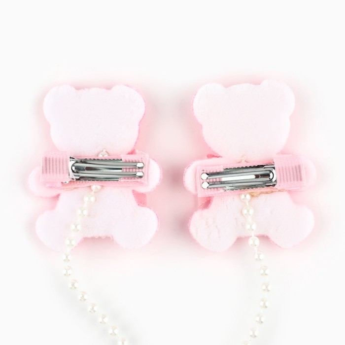 Заколки мишки новогодние &laquo;Привет зима&raquo;, на Новый год, набор 2 шт, 5 х 4 см