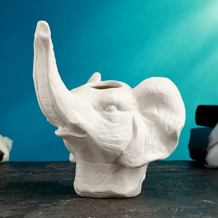 Кашпо - ваза Кашпо - ваза "Слон" белый, 13х12х15см