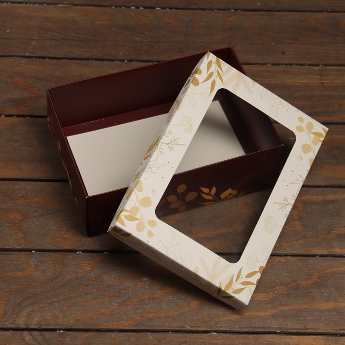 Новый год. Коробка подарочная новогодняя складная, крышка-дно, с окном Новый год. Коробка подарочная новогодняя складная, крышка-дно, с окном "Merry Christmas" 24 х 17 х 8 см