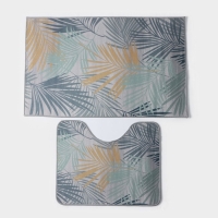 Коврики для ванной и туалета Доляна &laquo;Тропики&raquo;, 2 шт: 50&times;80 см, 40&times;50 см