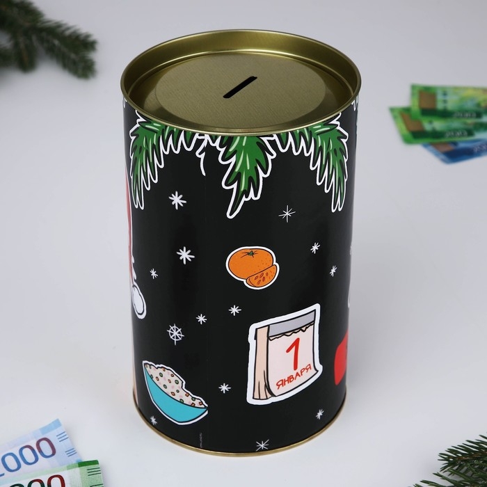 Копилка новогодняя подарок &laquo;Новый год: Деньги зло&raquo;, XXL, 20 х 12,5 см