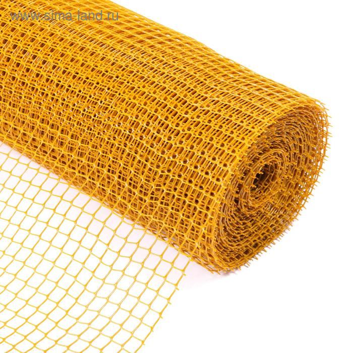 Сетка садовая, 1 &times; 20 м, ячейка ромб 15 &times; 15 мм, пластиковая, жёлтая, Greengo