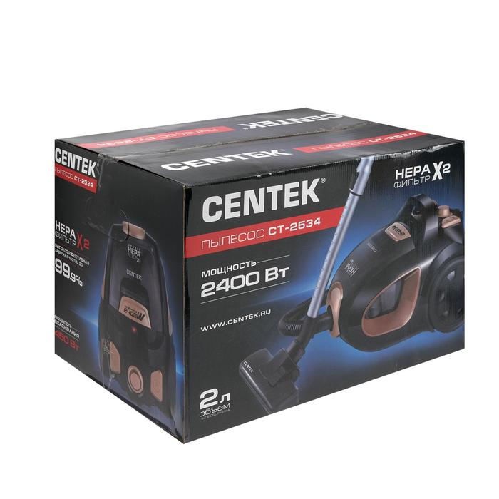 Пылесос Centek CT-2534, 2400/450 Вт, 2 л, бронзово-черный Пылесос Centek CT-2534, 2400/450 Вт, 2 л, бронзово-черный