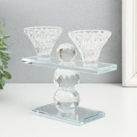 Подсвечник стекло на 2 свечи "Две чаши на пъедестале" прозрачный d=2,3 и 4 см 5,5х15х13 см 970282 Подсвечник стекло на 2 свечи "Две чаши на пъедестале" прозрачный d=2,3 и 4 см 5,5х15х13 см 970282