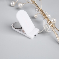 Гирлянда «Мишура» 1.2 м роса с насадками «Бусины», IP20, серебристая нить, 20 LED, батарейки CR2032х2 (в комплекте), свечение тёплое белое Гирлянда «Мишура» 1.2 м роса с насадками «Бусины», IP20, серебристая нить, 20 LED, батарейки CR2032х2 (в комплекте), свечение тёплое белое