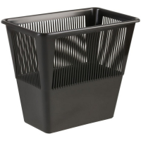 Корзина для бумаг и мусора Стамм, 12 л, пластик, сетчатая, прямоугольная, черная