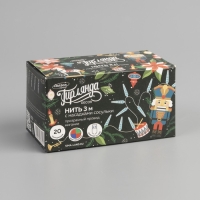 Гирлянда &laquo;Нить&raquo; 3 м с насадками &laquo;Сосульки 7,5 см&raquo;, IP20, прозрачная нить, 20 LED, свечение мульти (RG/RB), мигание, USB