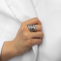 Кольцо металл &laquo;Тренд&raquo; тройная волна, цвет серебро, размер 17