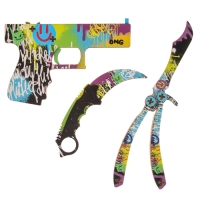 Деревянное оружие детское сувенирное &laquo;Яркое оружие&raquo;, 3 предмета