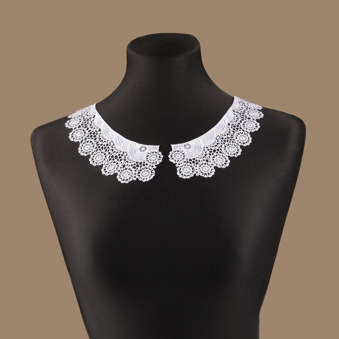 Воротник пришивной, гипюровый, 22 &times; 6,5 см, цвет белый