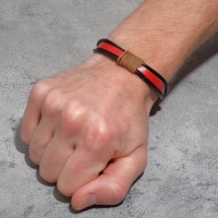 Браслет унисекс «Сила» плетение, цвет красно-чёрный, d=7 см Браслет унисекс «Сила» плетение, цвет красно-чёрный, d=7 см
