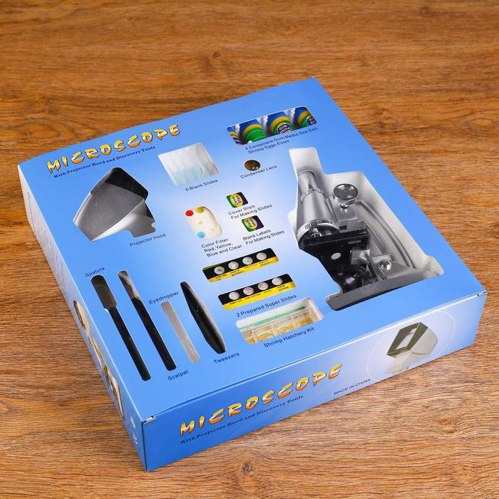 Микроскоп с проектором, кратность увеличения 50-1200х, с подсветкой, 2АА Микроскоп с проектором, кратность увеличения 50-1200х, с подсветкой, 2АА