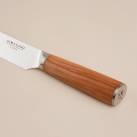 Нож кухонный SL Home &laquo;Оливия&raquo;, разделочный, лезвие 20,32 см, дамасская сталь, цвет коричневый