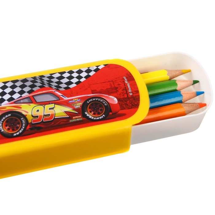 Пенал-футляр пластиковый, 43х200х23 мм, выдвижной, Тачки Пенал-футляр пластиковый, 43х200х23 мм, выдвижной, Тачки