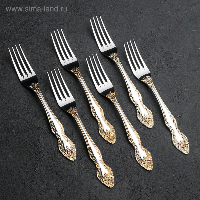 Набор столовых приборов &laquo;Тройка&raquo;, 18 предметов, толщина 2 мм, локальное нитрид-титановое покрытие