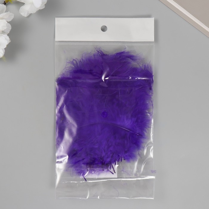 Перо декоративное гусиное пуховое Перо декоративное гусиное пуховое "Фиолетовое" набор 40 шт h=10-15 см