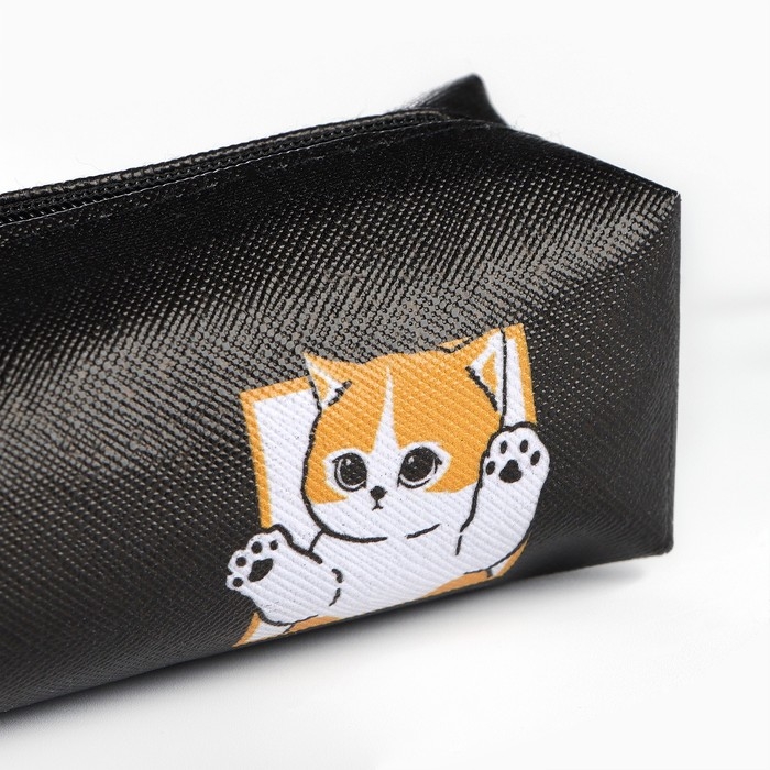 Пенал школьный из искусственной кожи &laquo;1 сентября: Кот корея&raquo;, 19 х 8 х 3 см