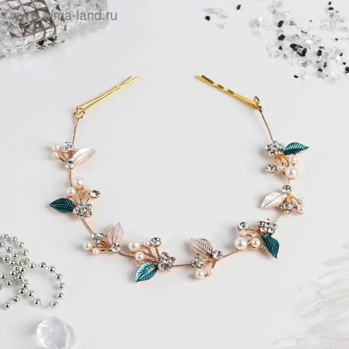 Аксессуар для волос "Благородность" листики, 27 см