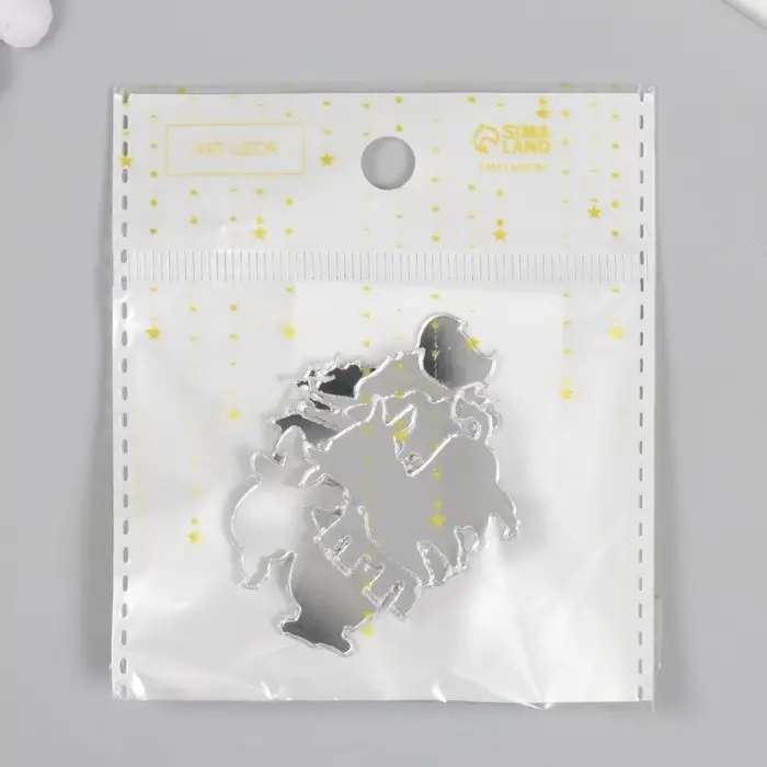 Декор для творчества пластик зеркальный "Животные на ферме" набор 6 шт