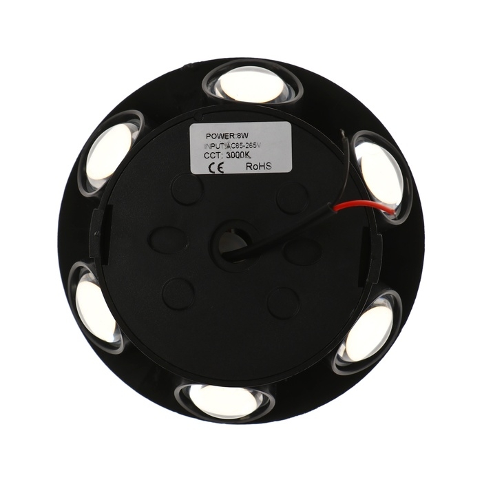 Светильник фасадный &laquo;Искра&raquo;, FSD-053, 8 Вт, 3000К, 6 лучей, IP65, 220 В, пластик, черный